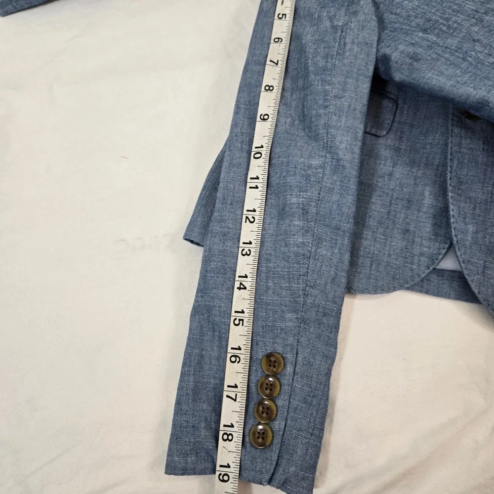 Crewcuts J Crew Boys 8 Blue Cotton Chambray Ludlow Suit Blazer Jacket BW483
